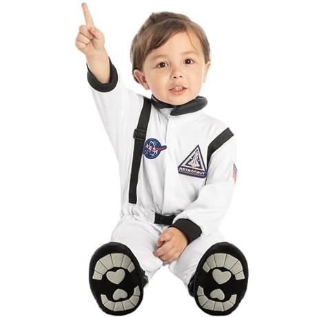 Spooktacular Creations Disfraz de Astronauta Piloto de la NASA para Bebé, Halloween Truco o trato, fiestas de disfraces del espacio XS (3-4 años)