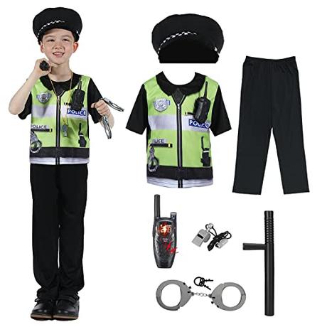 Sincere Party Ropa de policía infantil ropa de policía infantil ropa de policía infantil ropa de policía de lujo cosutme 2-3 años para niños y niñas...