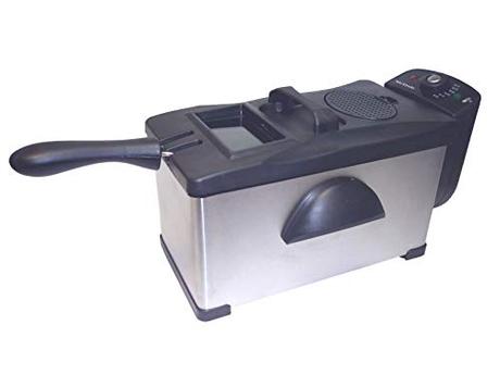 Mx Onda Freidora 3l MX-FR2127B Freidoras 3 litros desmontable, Freidora fácil limpieza de acero inoxidable con cesta freidora