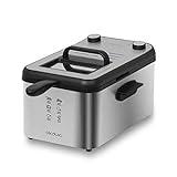 Cecotec Freidora Eléctrica CleanFry 3000 Full INOX. freidora de 3 litros, Filtro OilCleaner, 2400 W, cubeta, cestillo de freír, Aptos para lavavajillas, 30 Minutos y cubeta de Acero