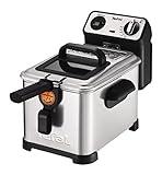 Tefal Filtra FR511170 - Pro Premium, Freidora Semiprofesional, 3 Litros de Capacidad, Temporizador Digital, Desmontable y Compatible con Lavavajillas, 2400 W, Acero Inoxidable, Gris