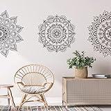 SUPERDANT 6 Pcs Boho Mandala Pegatinas de Pared Vinilo Bohemio Calcomanías de vinilos decorativos de Flores Indias Namaste Decoración de Flores para Dormitorio Yoga