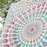 Tapiz de pared para colgar con diseño de mandala estilo hippie para el dormitorio, marca Aakriti Gallery (213,3 cm x 139,7 cm), 100% algodón, Rosa, 85x55 inches