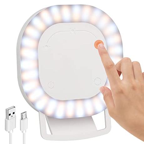 Anillo de Luz Selfie, [Control Táctil] Diyife LED Selfie Light Ring, 60 LED USB Recargable Selfie Luz Anillo Clip en el Teléfono, Tableta, Computadora para Videoconferencia, Maquillaje, Fotografiar