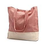 Bolsa Grande de Tela Lisa para Mujer – Tote Bag Reutilizable con Asas Largas de 70cm para Pintar, para Compra – Bolso de Algodón Reciclado Ecológico – Rojo