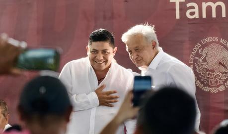 Desde la Huasteca, celebración de la nacionalización energética por AMLO y Ricardo Gallardo