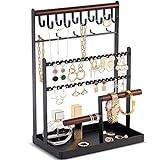 Procase Soporte para Joyas, Organizador para Pendientes,Cadenas, Pulsera, Colgante y Expositor con Agujeros Estante de Joyería -Negro