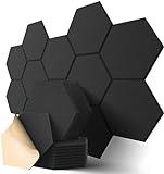 Insonorizacion Acustica Pared Autoadhesivo, 12 Piezas Placas Aislamiento Acustico Hexagonal Alta Densidad para Decoración de Paredes y Tratamiento Acústico, Insonorizar Habitacion (30x26x0.9cm)