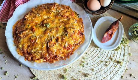 Pizza con base de tortilla de calabacín