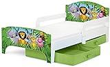 Leomark Smart Cama Infantil de Madera - Zoo - Marco de Cama, Colchón y Cajón, robustro Cómodo Dormitorio Impresa, Muebles para Niños, Espacio para Dormir: 140/70 cm