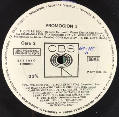 VA -Promocion 3 - The Clash -White riot Promo 1977