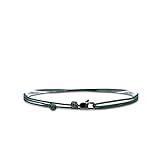 Pulsera Fina para Hombres y Mujeres con Cierre de Mosquetón Hecha a Mano - Joyería Marítima para Surfistas - Pulsera de Tela Minimalista - 100% Impermeable y Ajustable (Esmeralda Verde Negro)