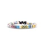 Made by Nami Pulsera Boho Surfer para Mujer y Hombre - Accesorios para Fiestas y de Playa - Hechos a Mano - 100% Resistente al Agua y Ajustable (Amarillo)