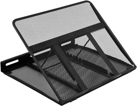 Amazon Basics - Soporte de portátil ergonómico, ajustable y con ventilación, Negro, 33 cm x 28,7 cm x 18,5 cm