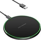 Quzoe Cargador Inalámbrico Rápido, 15W QI Wireless Charger para iPhone 14/13/12/11/8/Pro MAX/Mini/XR/X/Plus, Samsung Galaxy S22/S22+/S21/S21+/S20, Huawei/Xiaomi, Negro-D