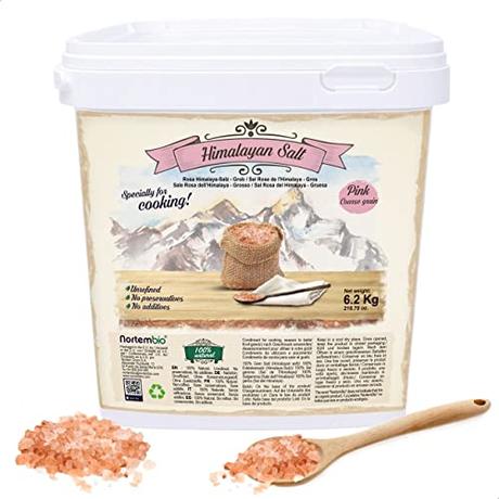 El Mejor 10 sal del himalaya de 2024: La Elección de los Especialistas Nortembio Sal Rosa del Himalaya 6,2 Kg. Gruesa (2-5 mm). Sal Gourmet 100% Natural. Rica en Minerales. Cocina Sana. Sin Refinar. Sin Conservantes. Extraída a Mano.