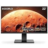 KOORUI Monitor de Juegos de 22 Pulgadas con Altavoces Integrados, 100Hz, Pantalla 1080p, Colgante, Sin Marco, HDMI, Inclinable, Cuidado de los Ojos, Montaje en Pared VESA Negro