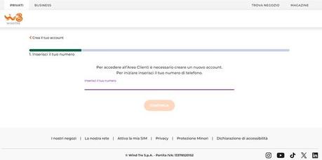 Cómo registrarse en el sitio web de WINDTRE