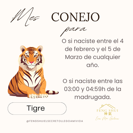 Horóscopo chino mes Conejo para la Rata, Buey Tigre y Conejo