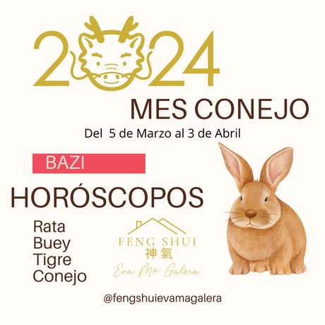 Horóscopo chino mes Conejo para la Rata, Buey Tigre y Conejo