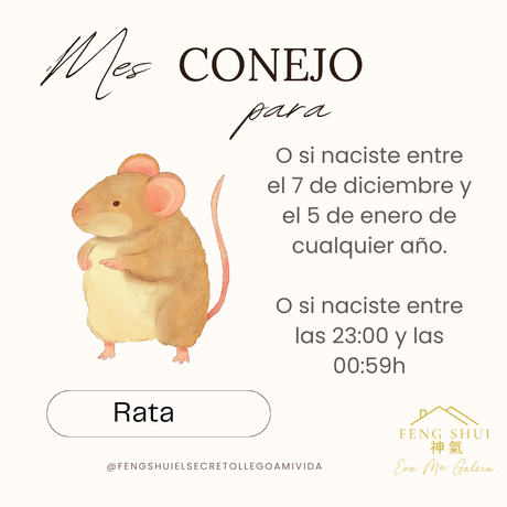 Horóscopo chino mes Conejo para la Rata, Buey Tigre y Conejo
