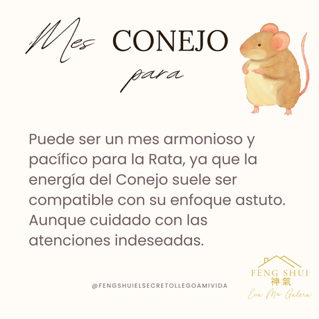 Horóscopo chino mes Conejo para la Rata, Buey Tigre y Conejo