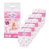 BABY born Nappies for 43 cm Doll - Easy for Small Hands, Creative Play Promotes Empathy & Social Skills, For Toddlers 3 Years & Up - Includes 5 Nappies