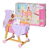 BABY born Good Night - Cuna para muñecas de 43 cm, Promueve la empatía y las habilidades sociales, Edad a partir de 3 años, Incluye ropa de cama, carrusel y dosel