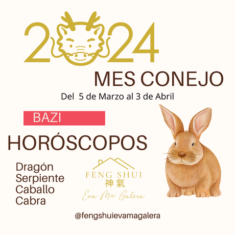 Horóscopo chino mes del Conejo para Dragón, Serpiente, Caballo y Cabra