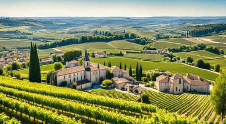 paisajes de los viñedos de Saint Emilion