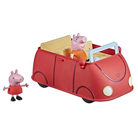 Peppa Pig El Auto Rojo de la Familia de Peppa con Sonidos, Incluye 2 Figuras, Juguetes Infantiles para niños y niñas a Partir de 3 años, Regalo de Pascua