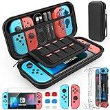 HEYSTOP Funda Compatible con Nintendo Switch Accesorio Compatible con Nintendo Switch Carcasa Switch Funda de Transporte para Nintendo Switch Protector de Pantalla Apretones de Pulgar
