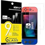 NEW'C 2 Piezas, Protector Pantalla para Nintendo Switch, Cristal templado Antiarañazos, Antihuellas, Sin Burbujas, Dureza 9H, 0.33 mm Ultra Transparente, Ultra Resistente