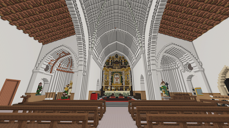 Iglesia de San Lorenzo, Sahagún (León) en Minecraft.