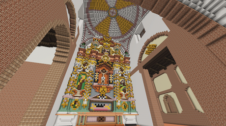 Iglesia de San Lorenzo, Sahagún (León) en Minecraft.