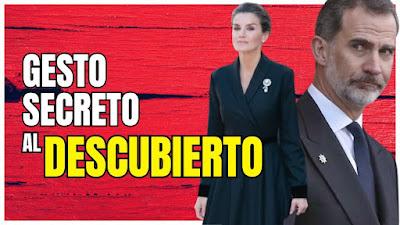 El gesto secreto entre Felipe y Letizia. El gesto secreto entre Felipe y Letizia.