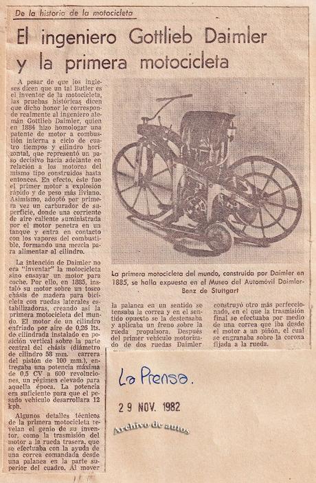 Daimler Petroleum Reitwagen, la motocicleta de Daimler y Maybach Daimler Petroleum Reitwagen, la motocicleta de Daimler y Maybach