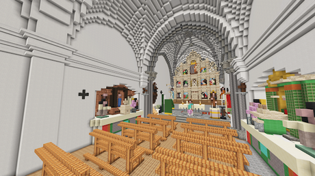 Iglesia de San Salvador, Yugueros (León) en Minecraft.