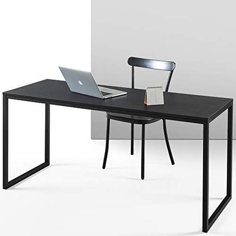 ZINUS Jennifer 160 cm Escritorio para ordenador portátil | Escritorio de estudio para oficina en casa | Montaje sencillo | Estructura metálica | Espresso profundo