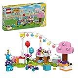 LEGO Animal Crossing Fiesta de cumpleaños de Azulino Juguete de Construcción Creativa con Minifigura del Unicornio del Videojuegos, Regalo para Niñas y Niños de 6 Años o Más 77046