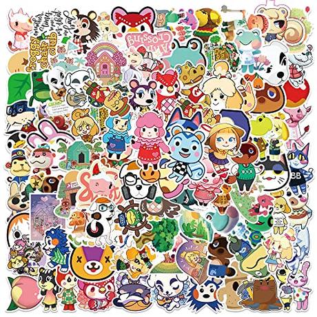 Pegatinas de Juego Animal Crossing 100 Piezas para computadora portátil, Parachoques, Botellas de Agua, computadora, teléfono, Casco, Adolescentes, niñas, niños y Adultos