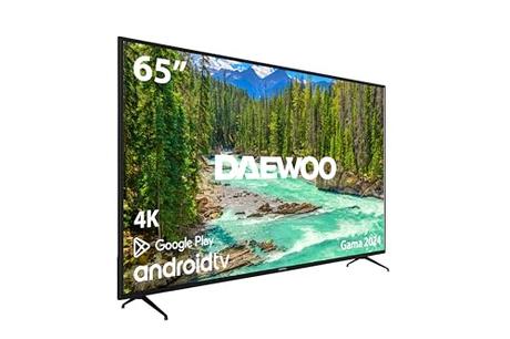 Daewoo D65DM54UAMS - Android TV 65 Pulgadas 4K HDR, Dolby Vision & Dolby Atmos, Chromecast Built In, Mando Bluetooth con Google Assistant Integrado