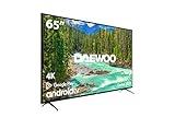 Daewoo D65DM54UAMS - Android TV 65 Pulgadas 4K HDR, Dolby Vision & Dolby Atmos, Chromecast Built In, Mando Bluetooth con Google Assistant Integrado