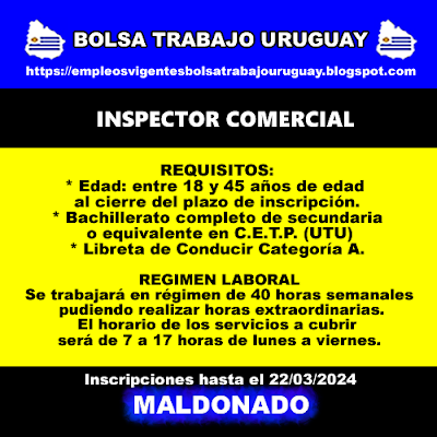 INSPECTOR COMERCIAL INSPECTOR COMERCIAL