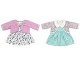 ZWOOS Ropa para Muñecas 35-43 cm, Adorable Vestido de Algodón Compatible con Baby Born, Baby Annabell, Nenuco y Más, Regalos para Niñas y Niños, Paquete de 2
