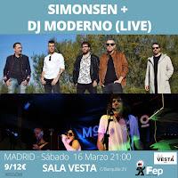 Concierto de Simonsen y Dj Moderno en Sala Vesta