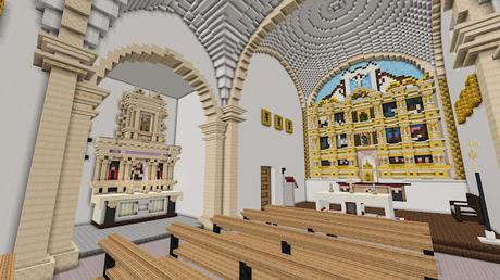Iglesia de San Andrés Apóstol, Valdescapa de Cea (León) en Minecraft.
