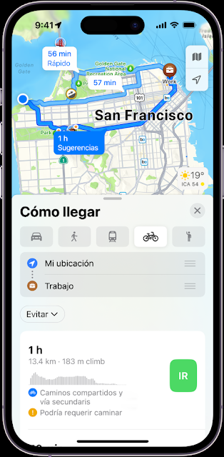 Apple Maps y las rutas  ciclistas ya se encuentran disponibles en las principales ciudades de España