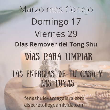 Días de limpieza de energías en marzo 2024