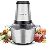 Picadora Eléctrica de Alimentos 600W y Capacidad 2L Trituradora de Alimentos 4 Cuchillas Acero Inoxidable Picadora de Carne 2 Velocidades para Frutas Verduras Carne Especias